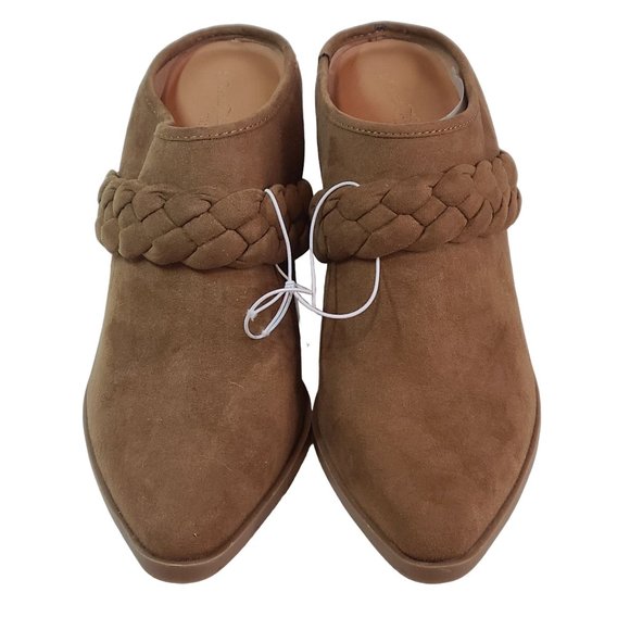 Universal Thread Womens Avis 3" Block Heel Slip On Mules Cognac Size 7 - Picture 2 of 3